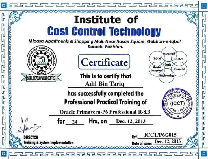 10. Certificate in Oracle Primavera (P-6)